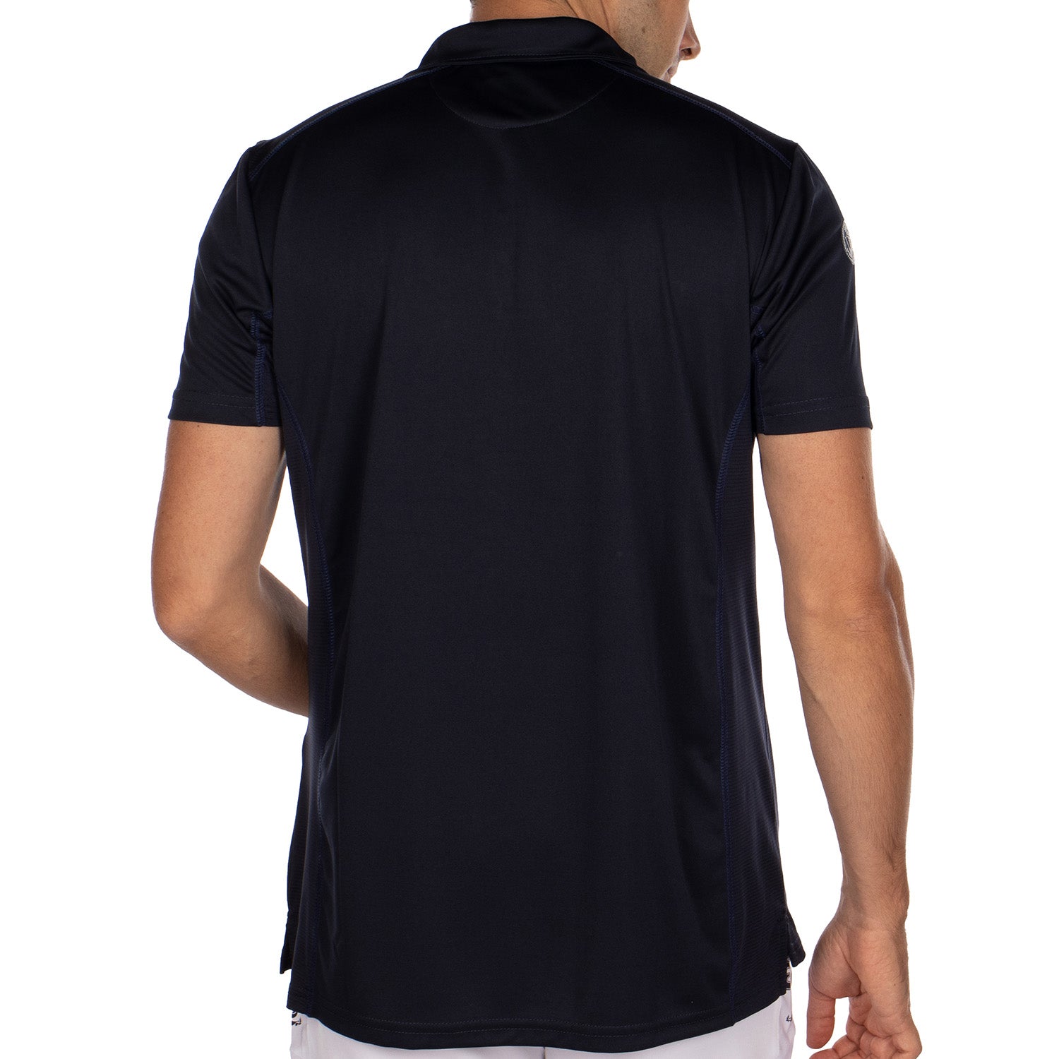 Team Navy sports polo shirt - back view - Shilton