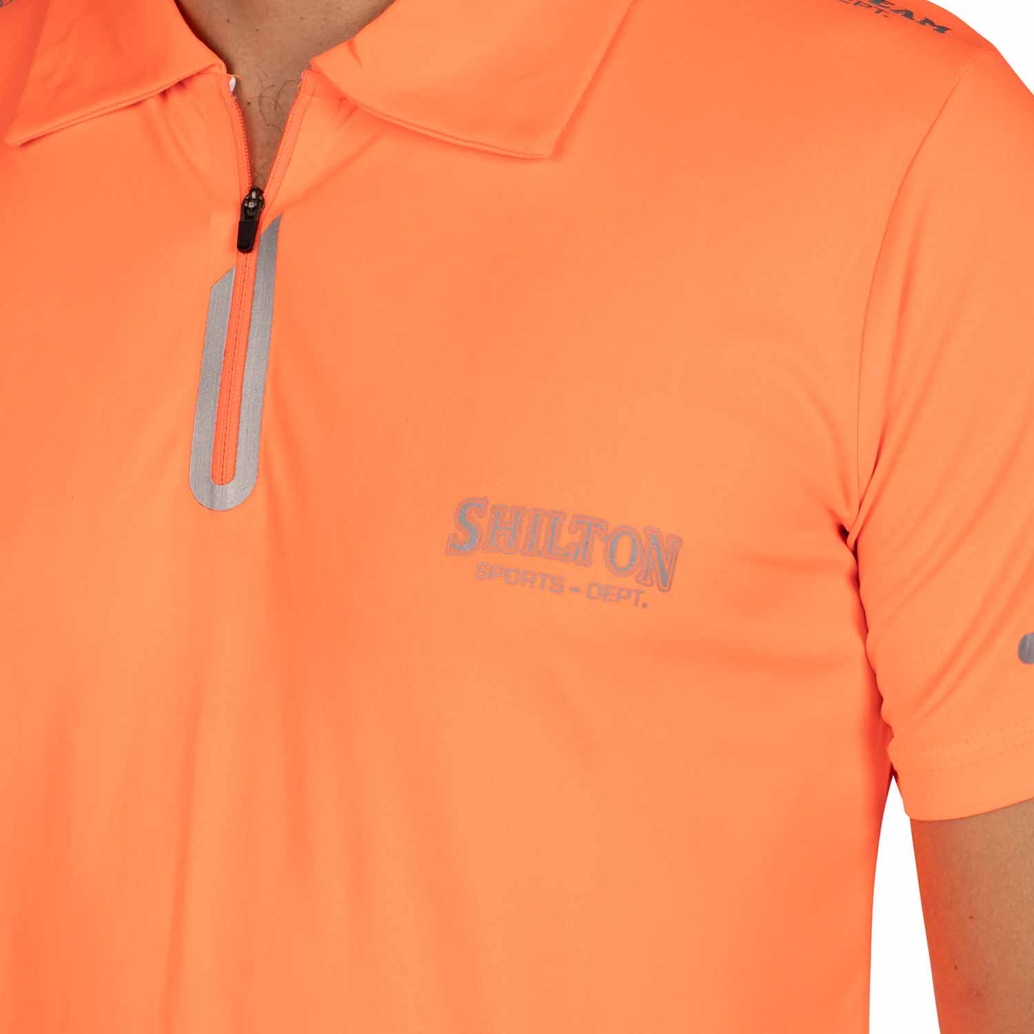 Zipped sports polo shirt