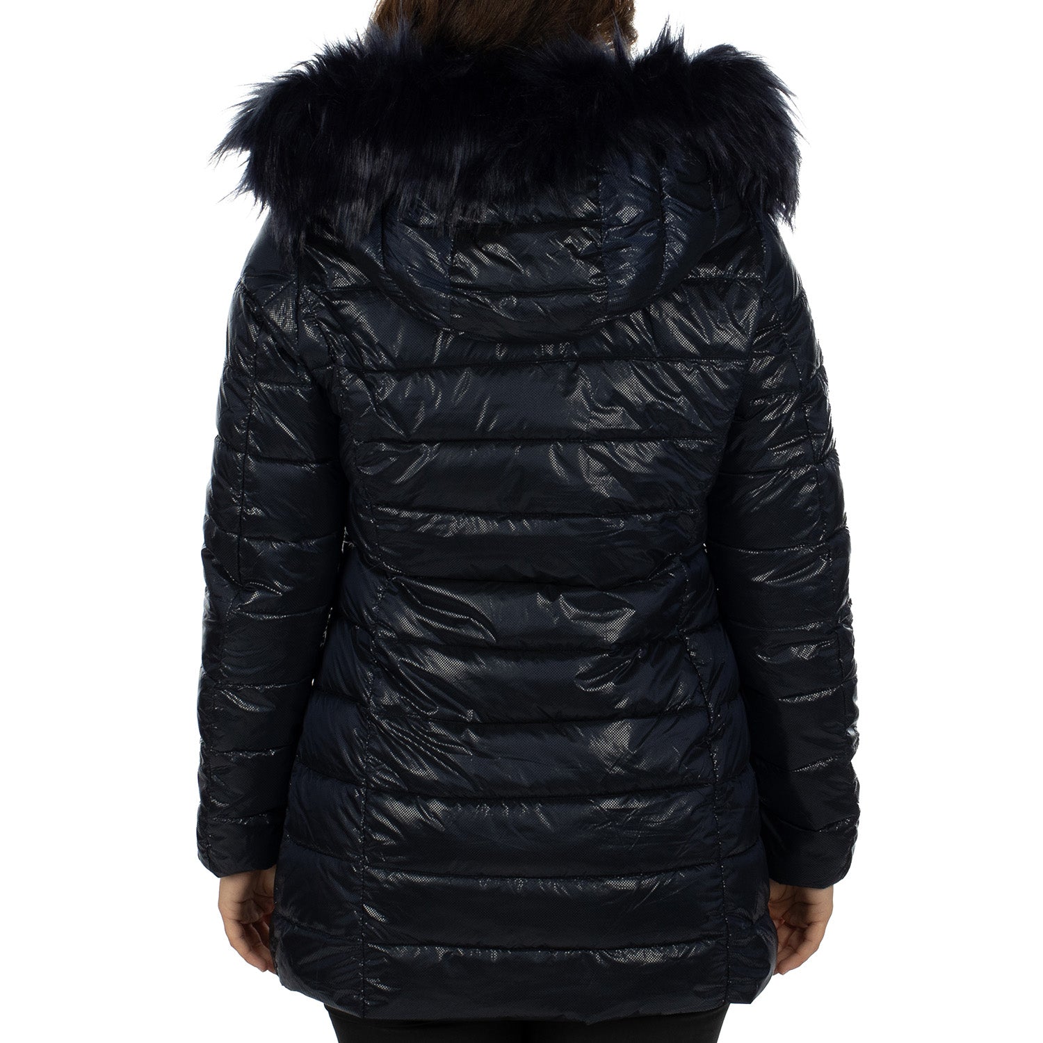 Miss Navy Long Coat - back view - Shilton