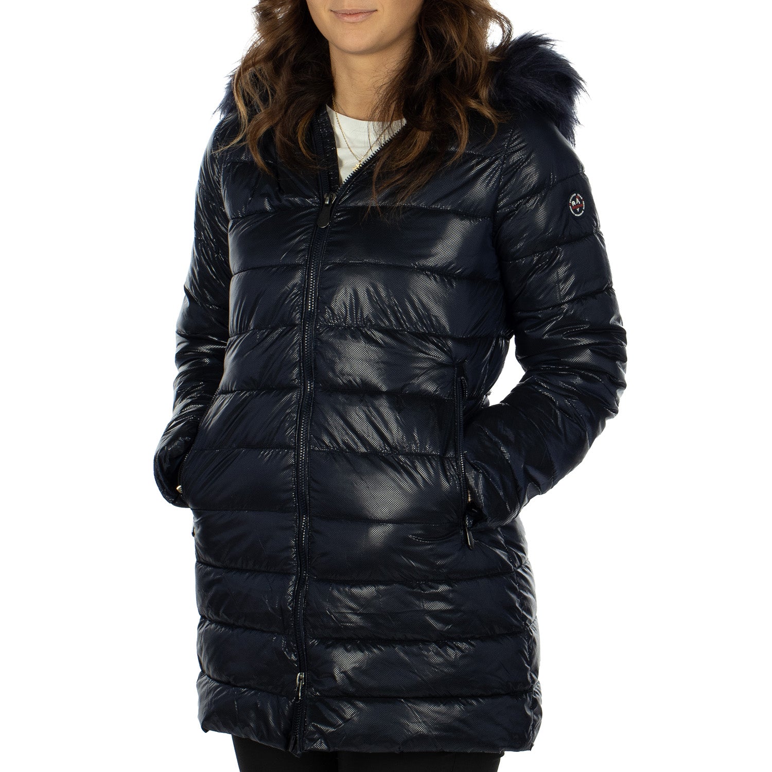 Miss Navy long down jacket - Shilton