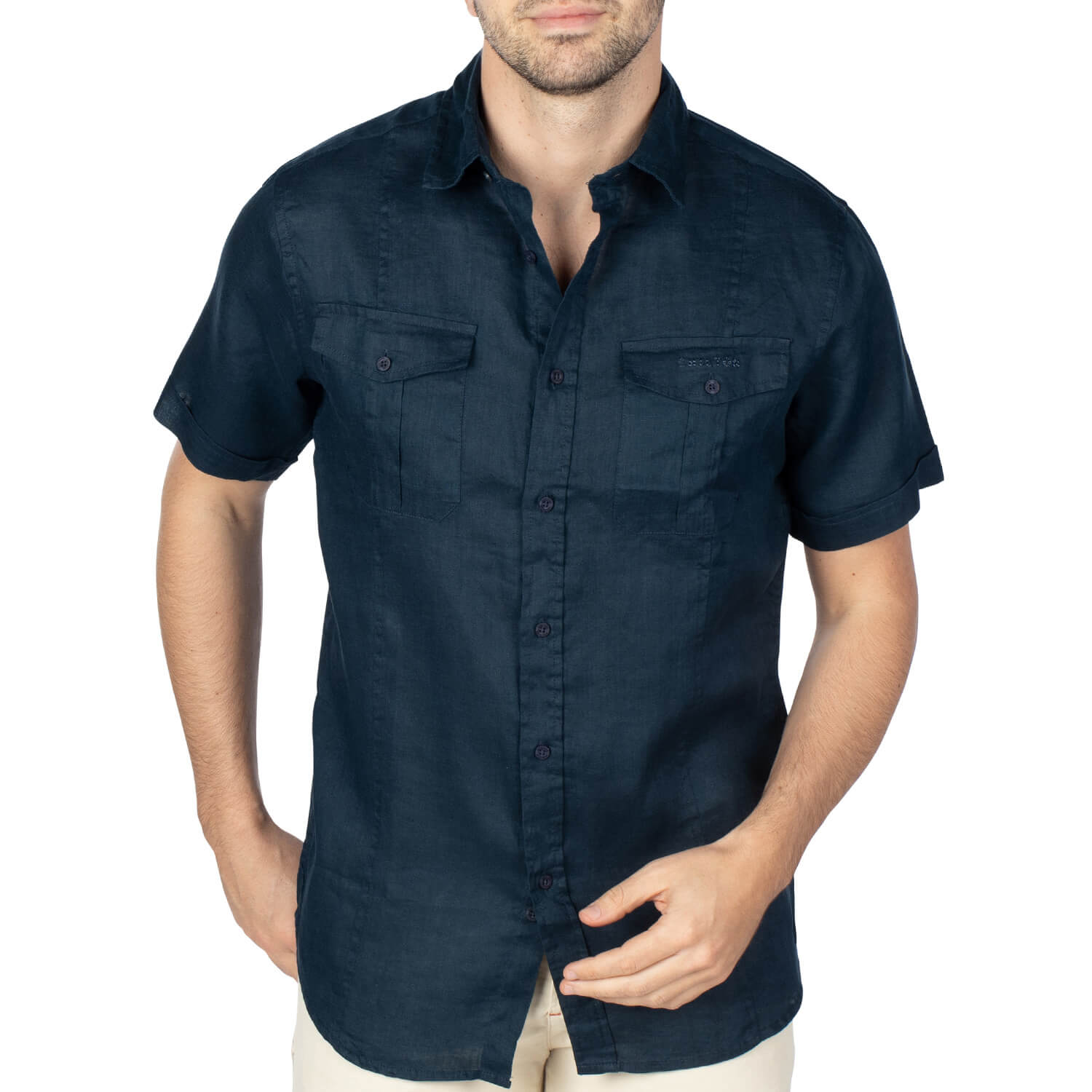 Navy linen rugby shirt - Shilton