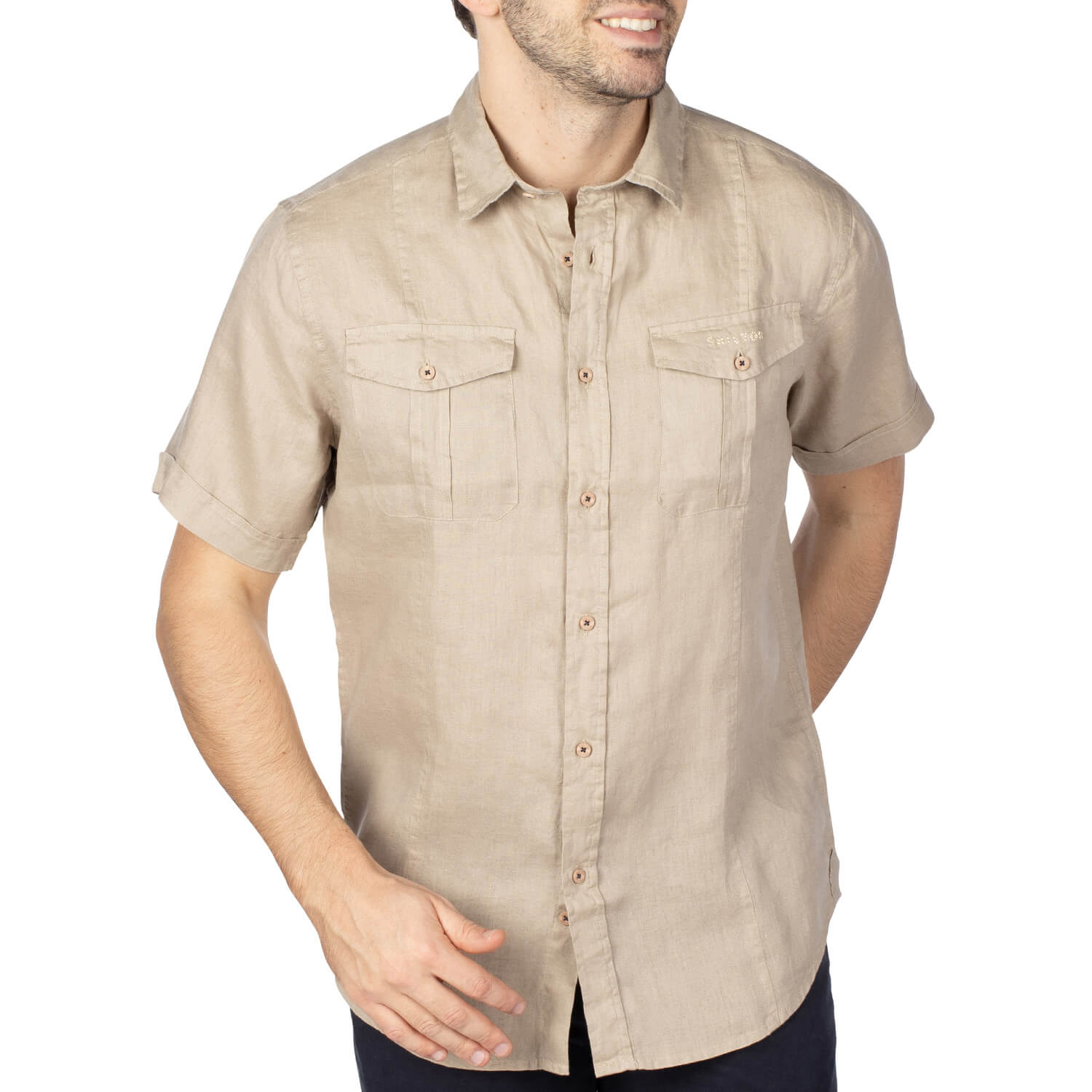 Beige linen rugby shirt - Shilton