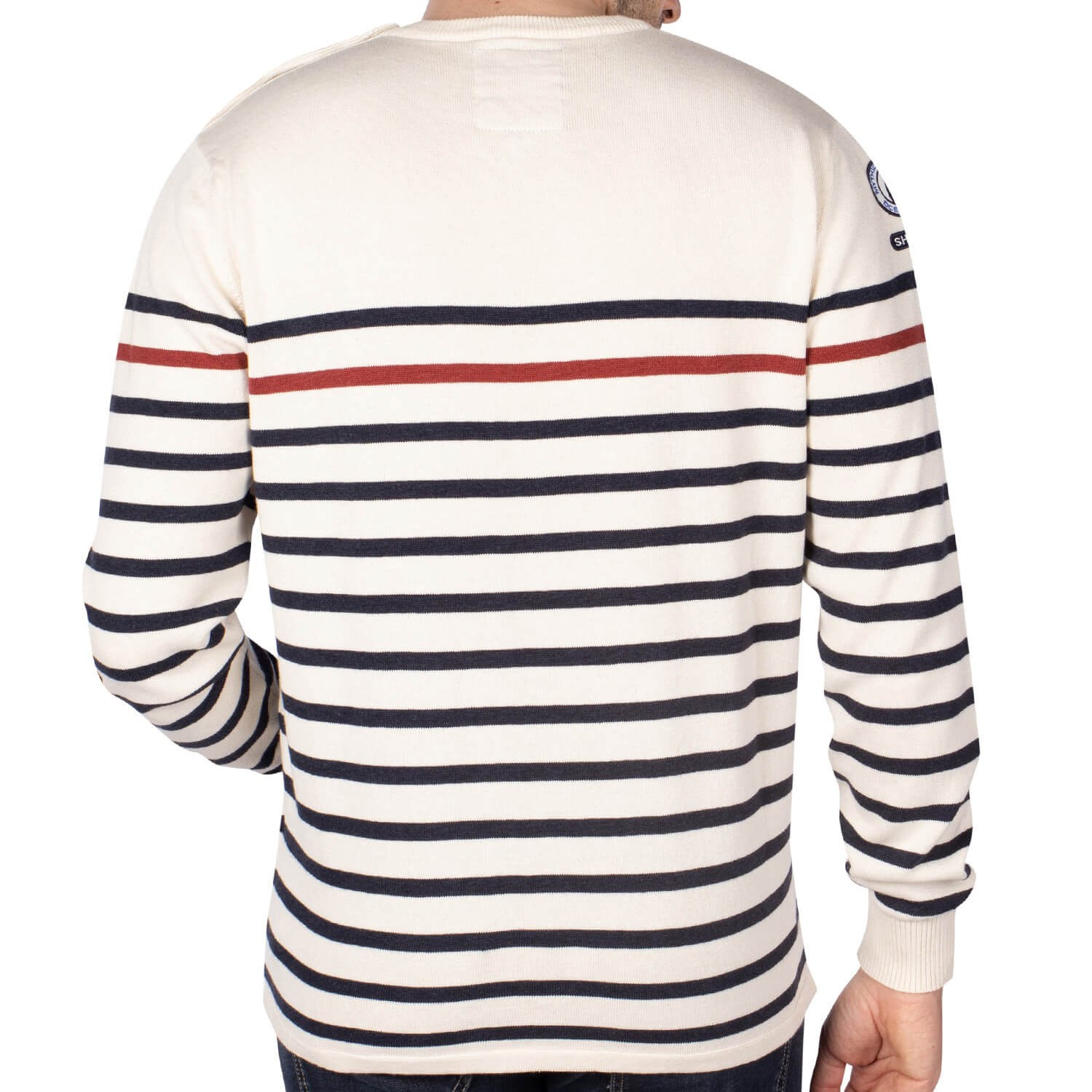 Ocean race sweater Ecru - back view - Shilton
