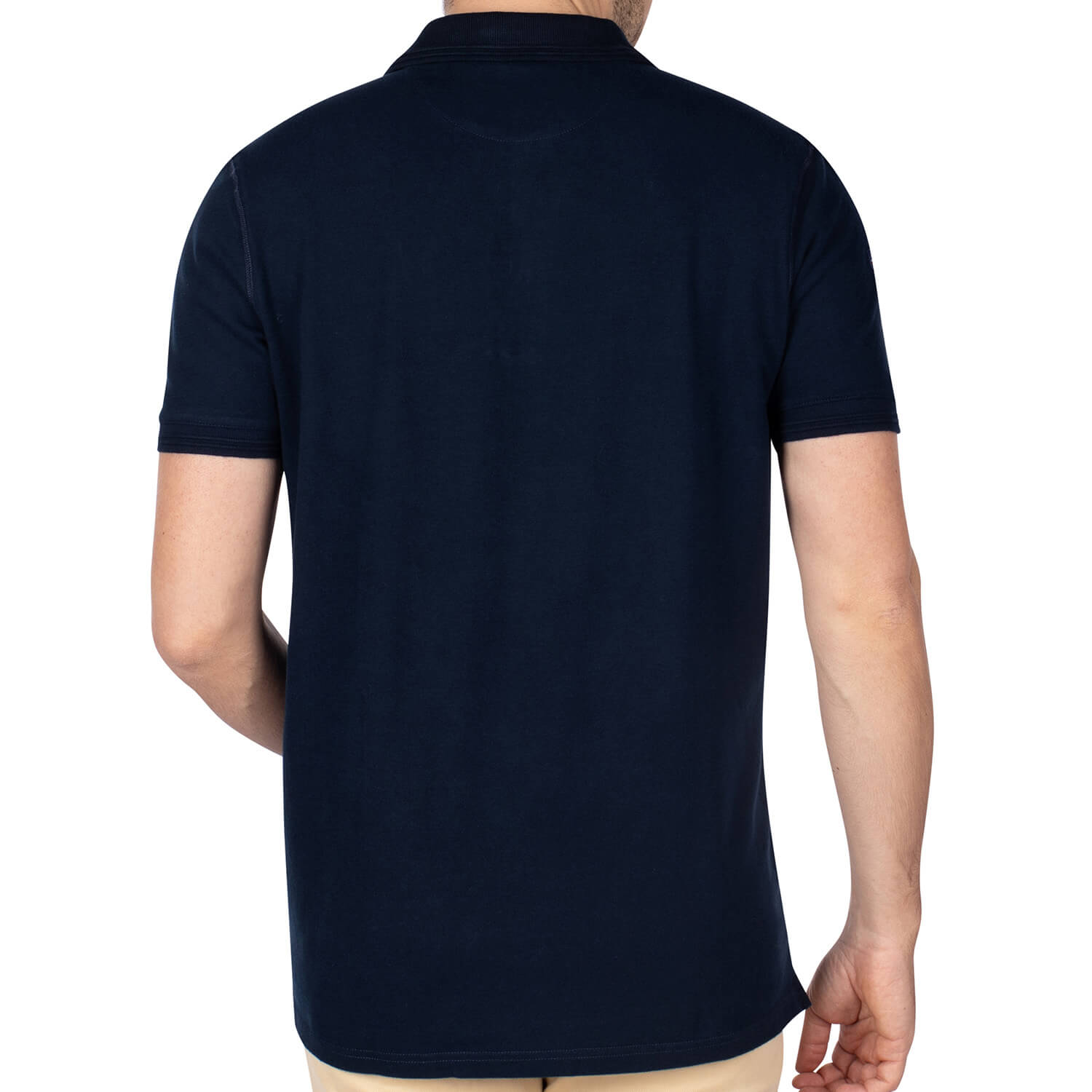 Navy rugby unity polo shirt - back view - Shilton