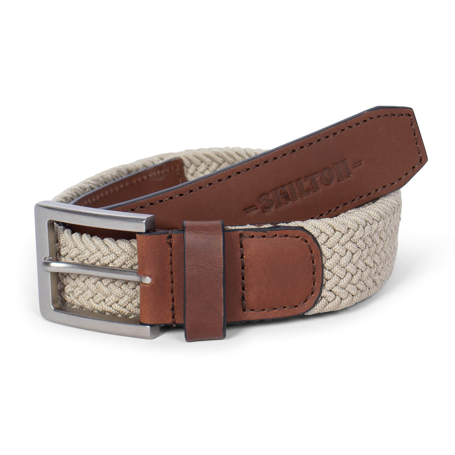 Beige braided belt - Shilton