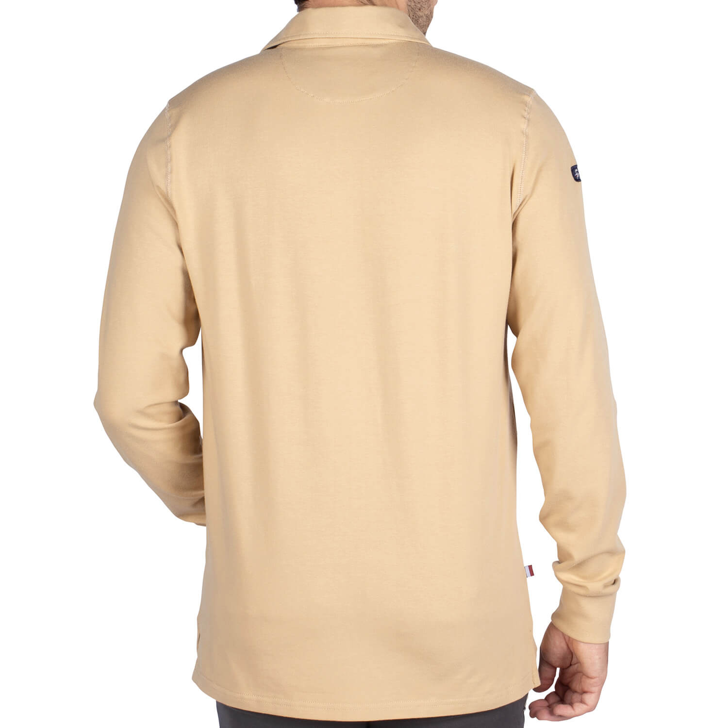Basic unity Beige rugby polo shirt - back view - Shilton