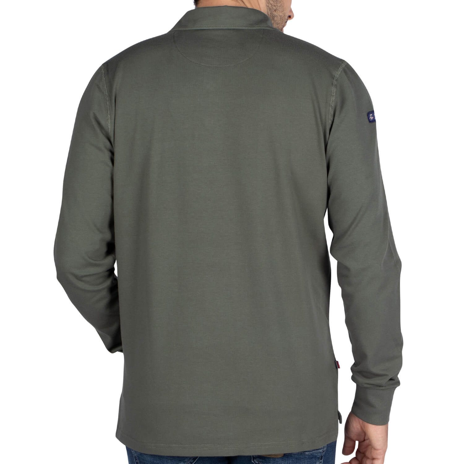 Basic unity rugby polo shirt Khaki - back view - Shilton