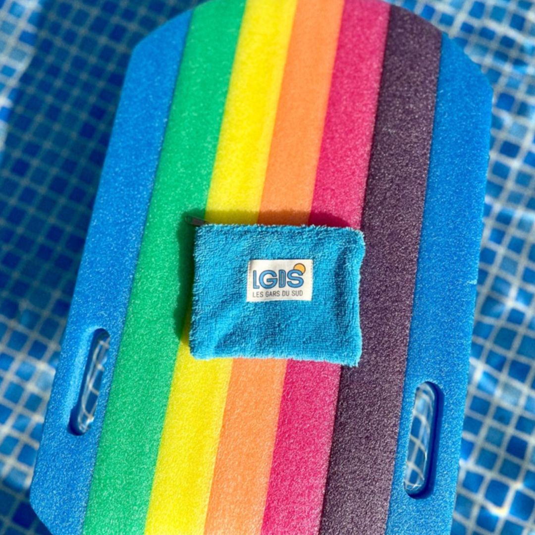 Blue solid soap pouch