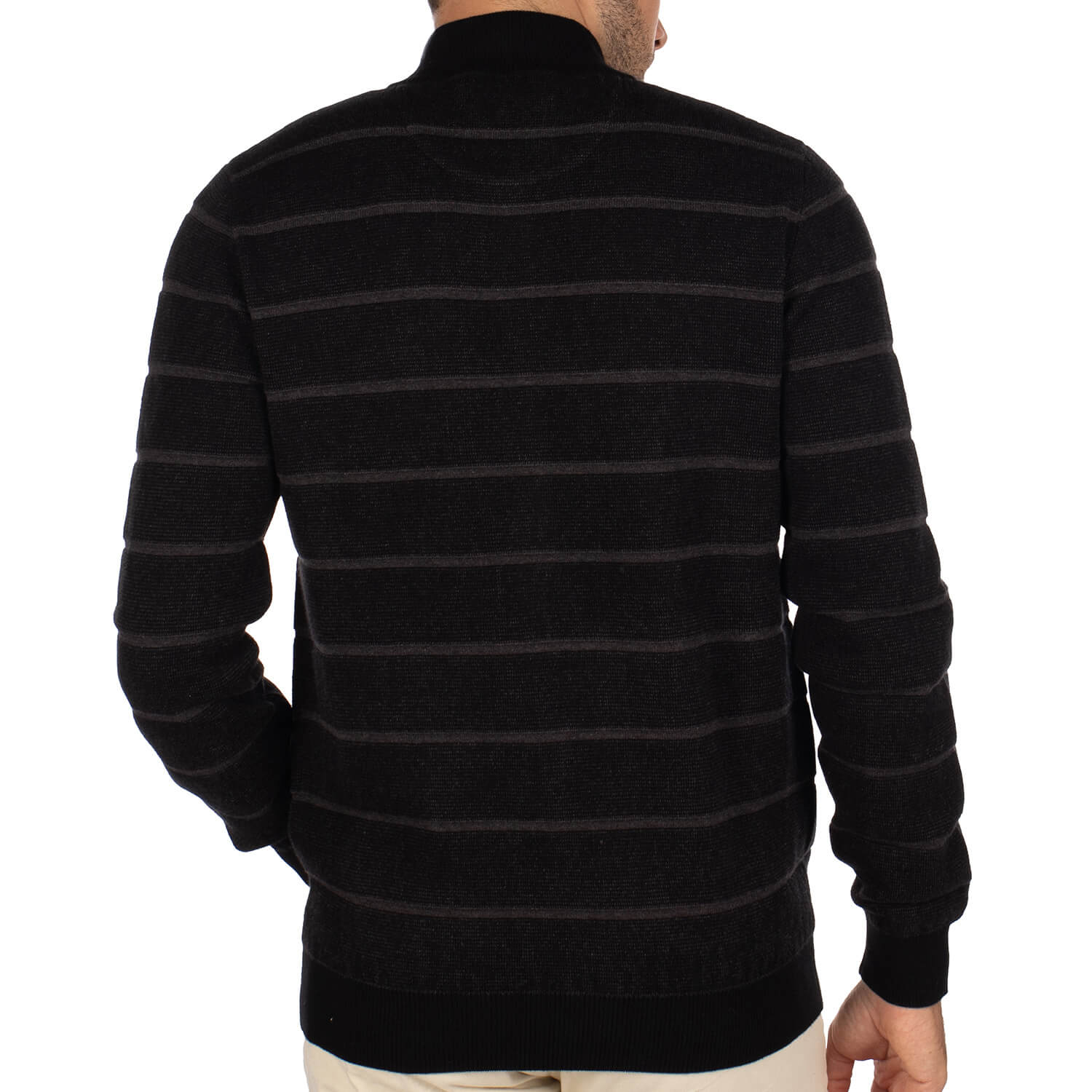 Black striped city vest - back view - Shilton