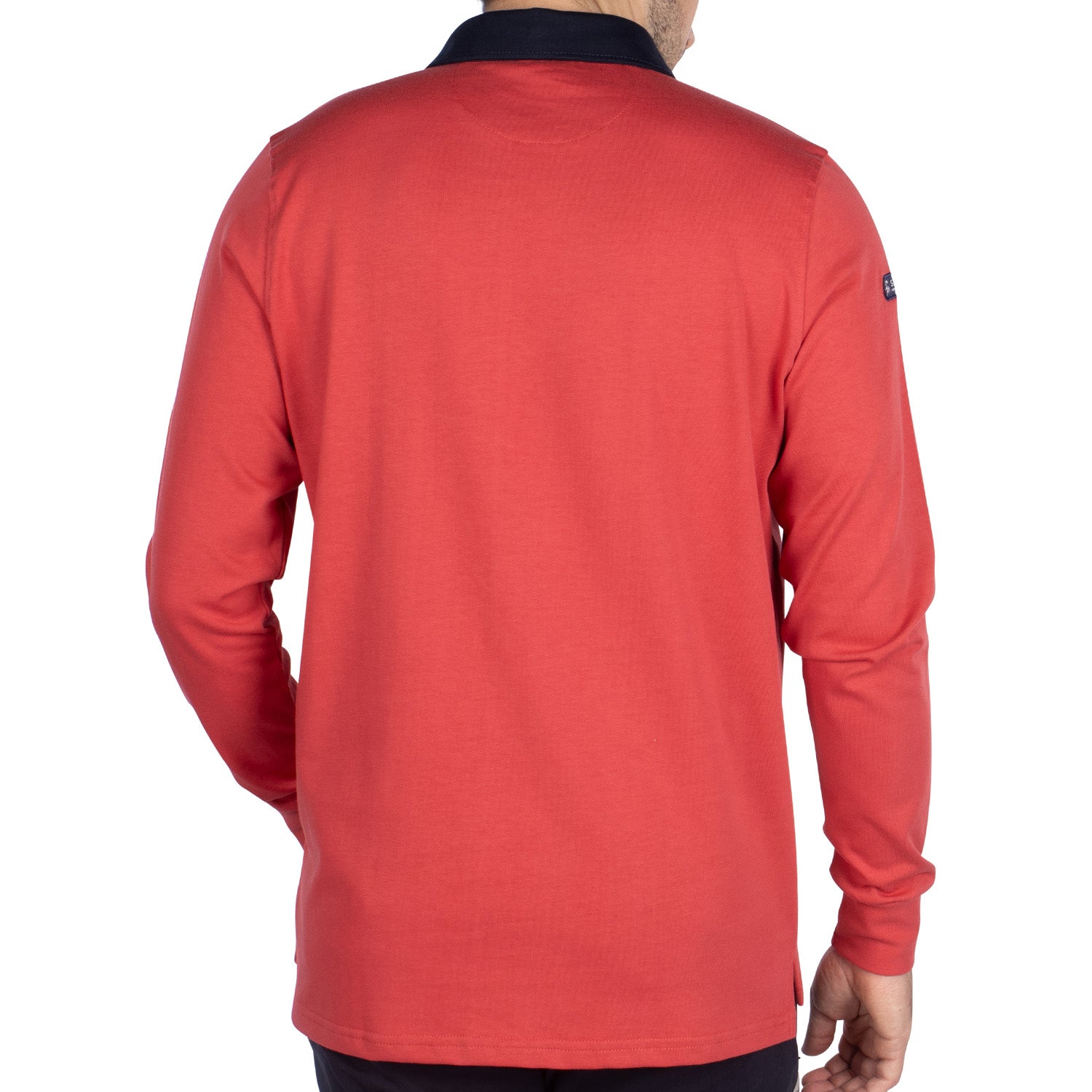 Basic orange polo shirt - back view - Shilton