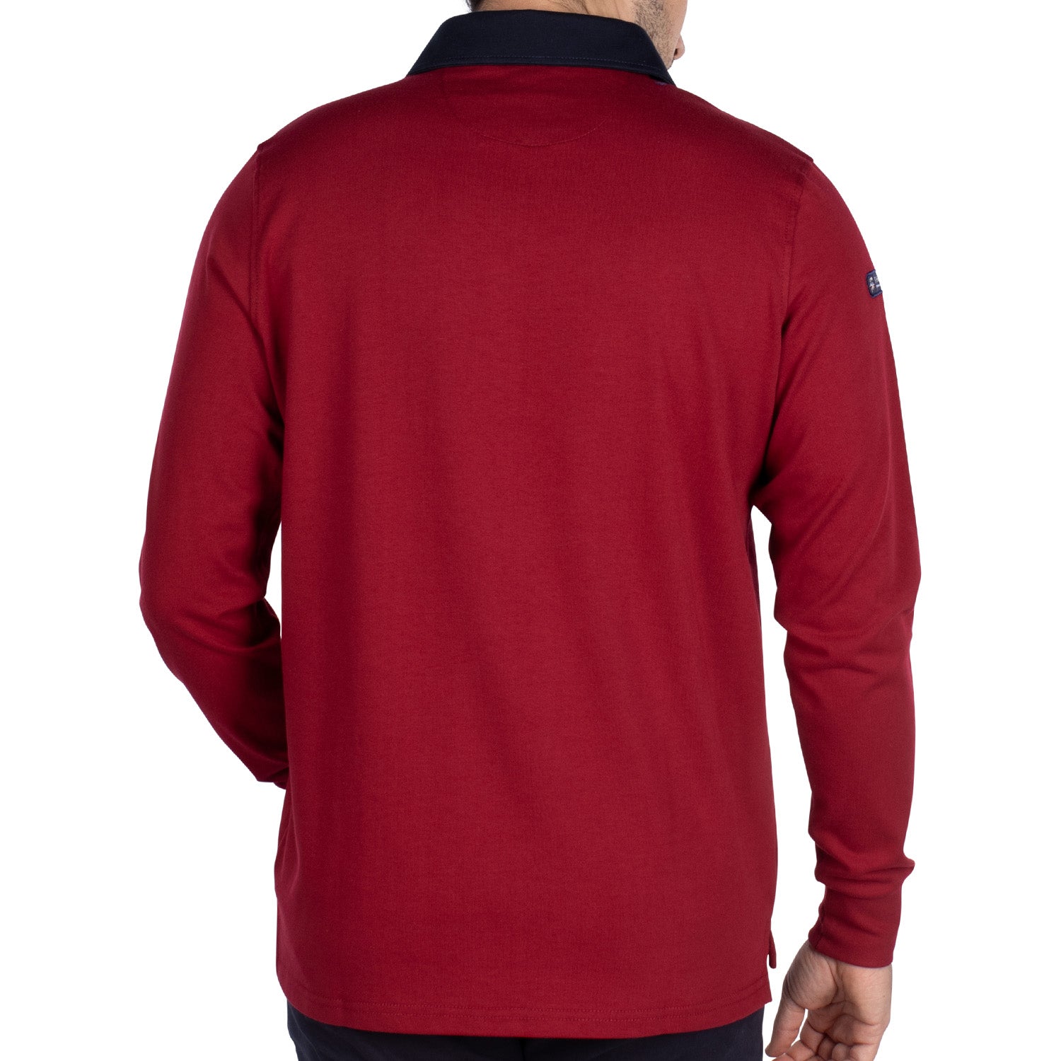 Basic Bordeaux floral polo shirt - back view - Shilton