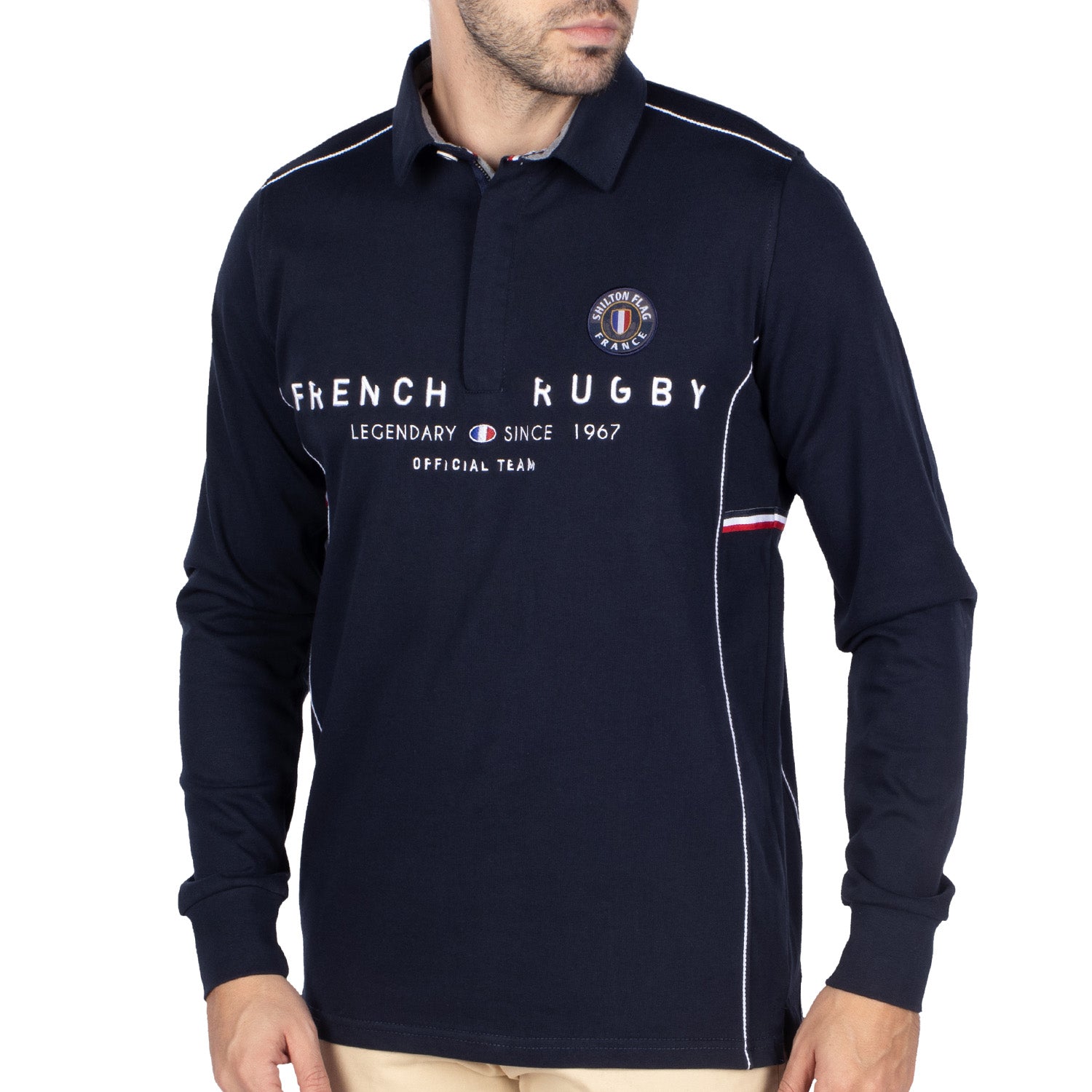 Rugby polo shirt French legend Navy - Shilton