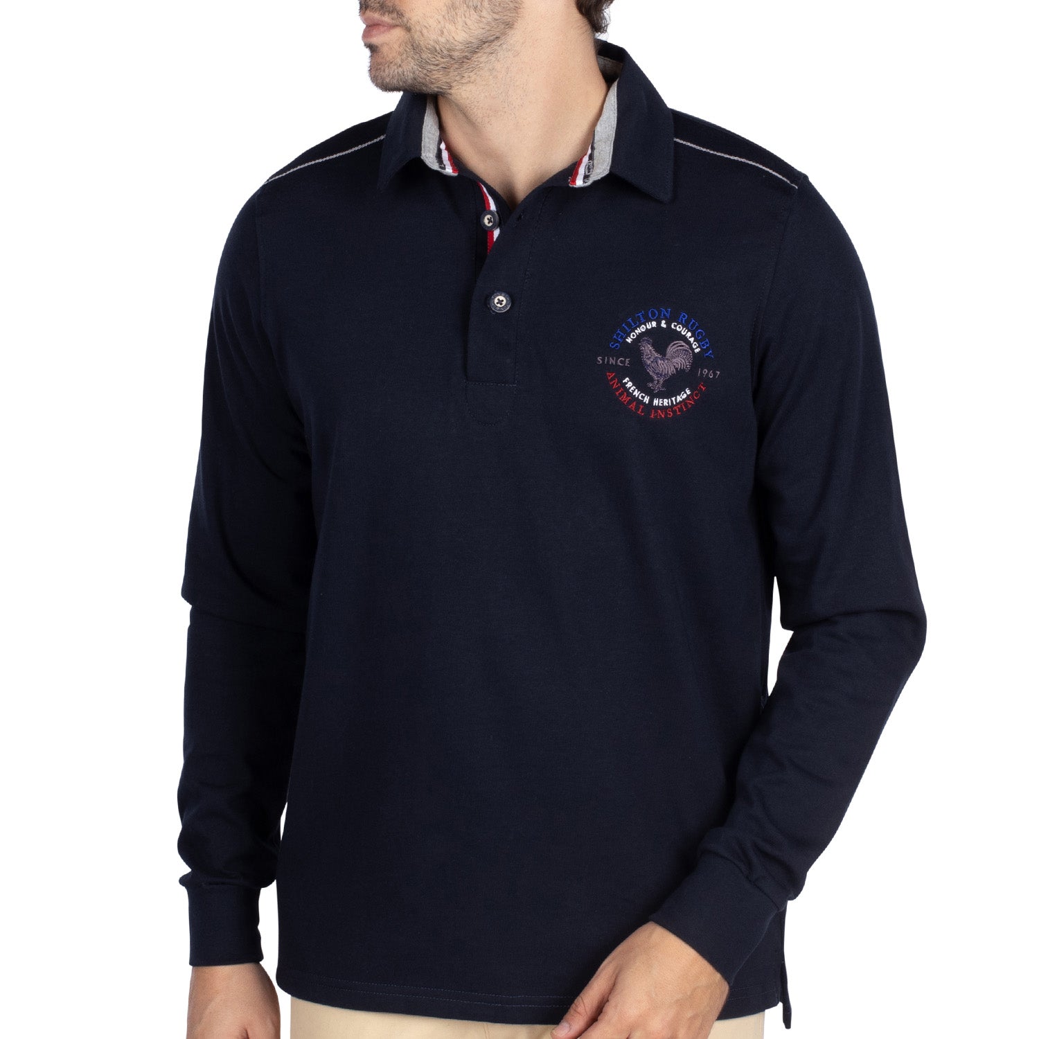 Heritage rugby polo shirt Navy - Shilton