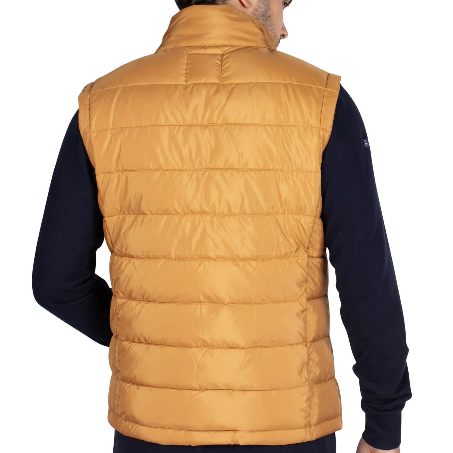 Beige Sleeveless Down Jacket - back view - Shilton