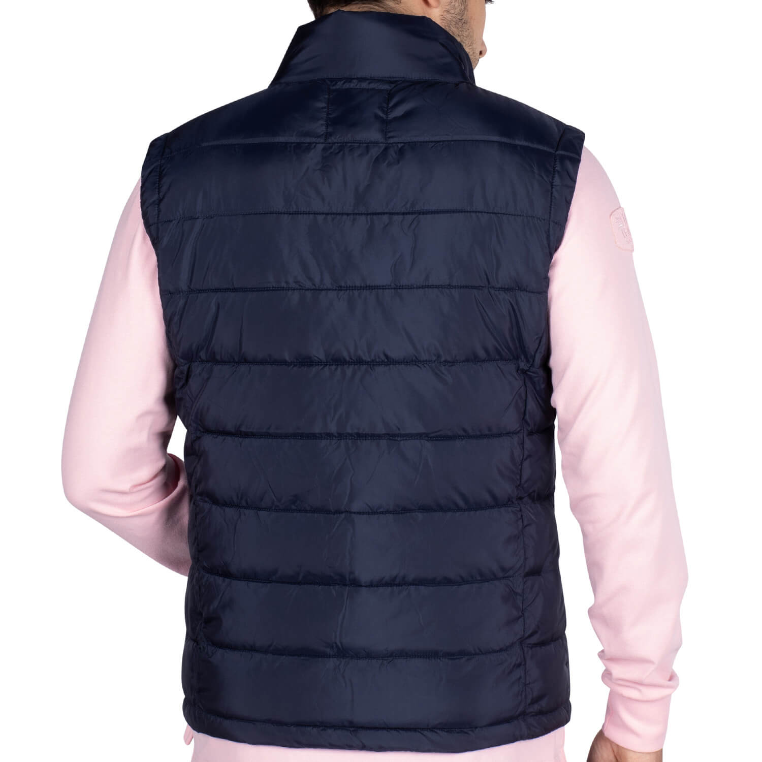 Navy Sleeveless Down Jacket - back view - Shilton