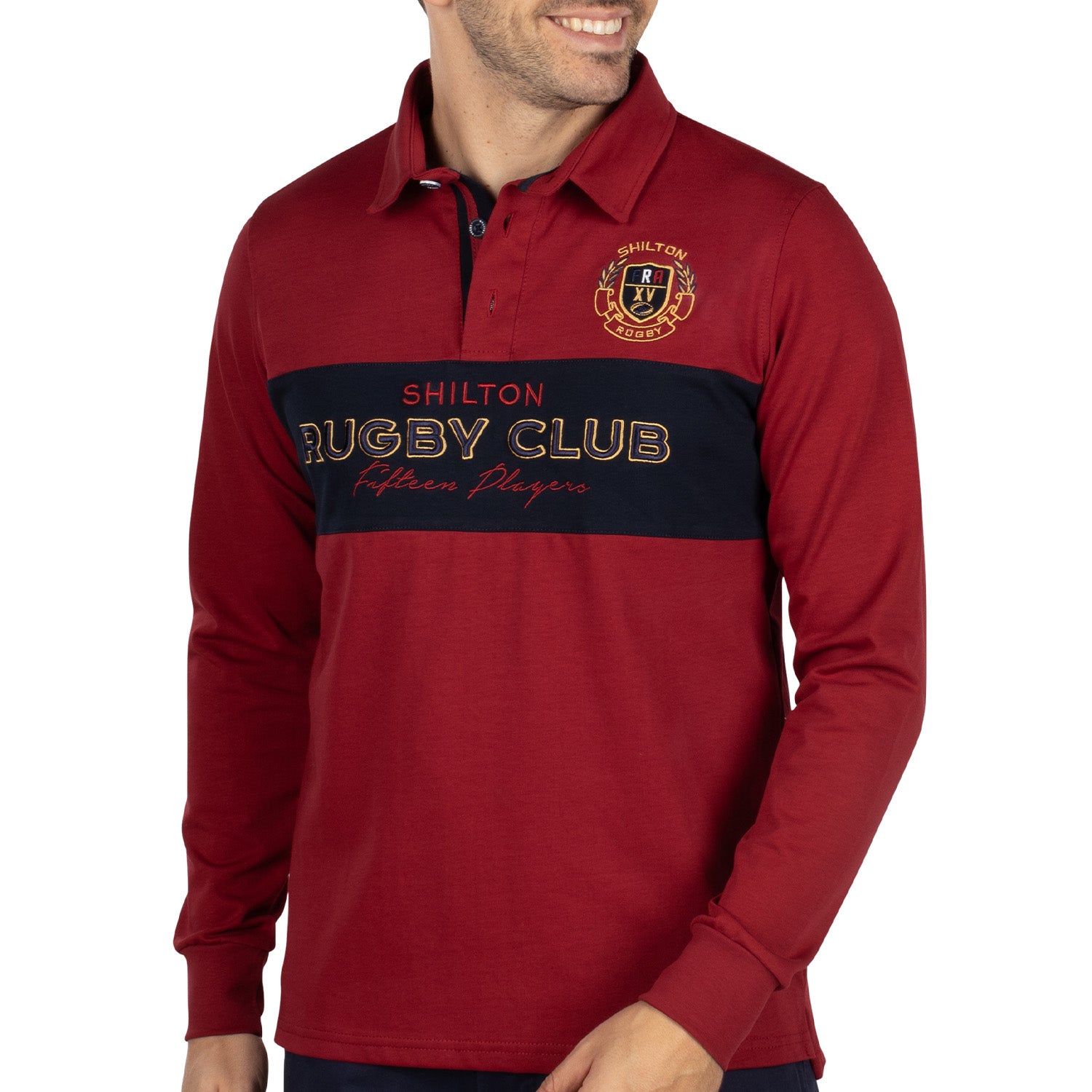 Two-tone rugby club polo shirt