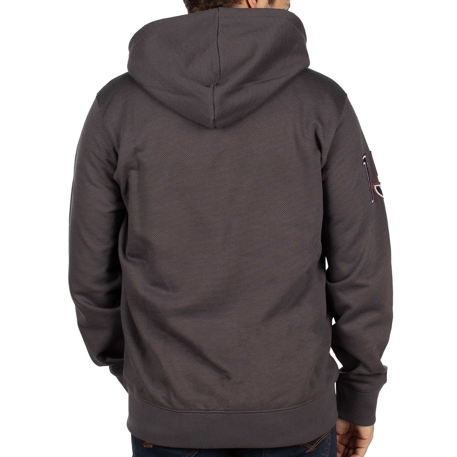 Hooded vest with crest