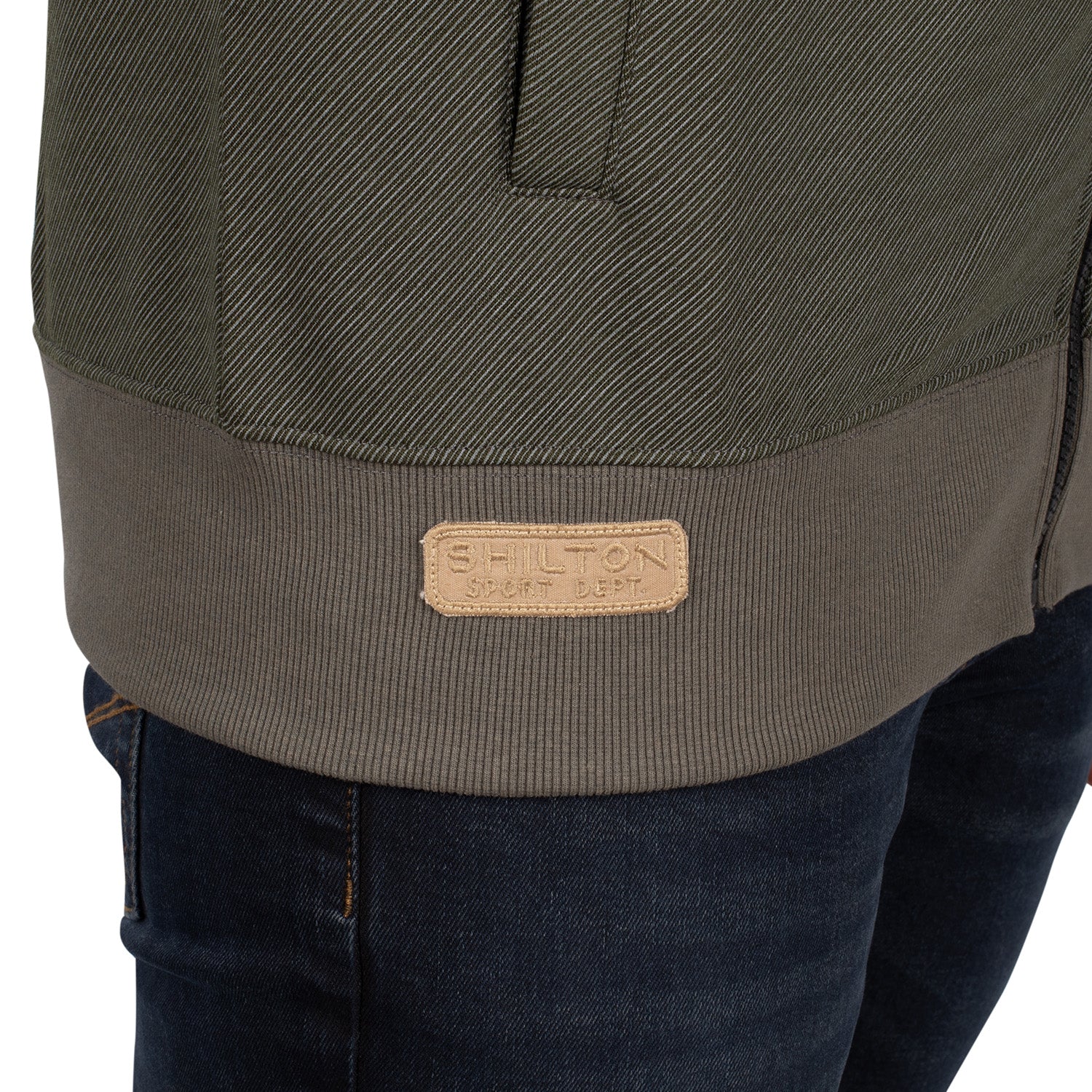 Hooded vest with crest
