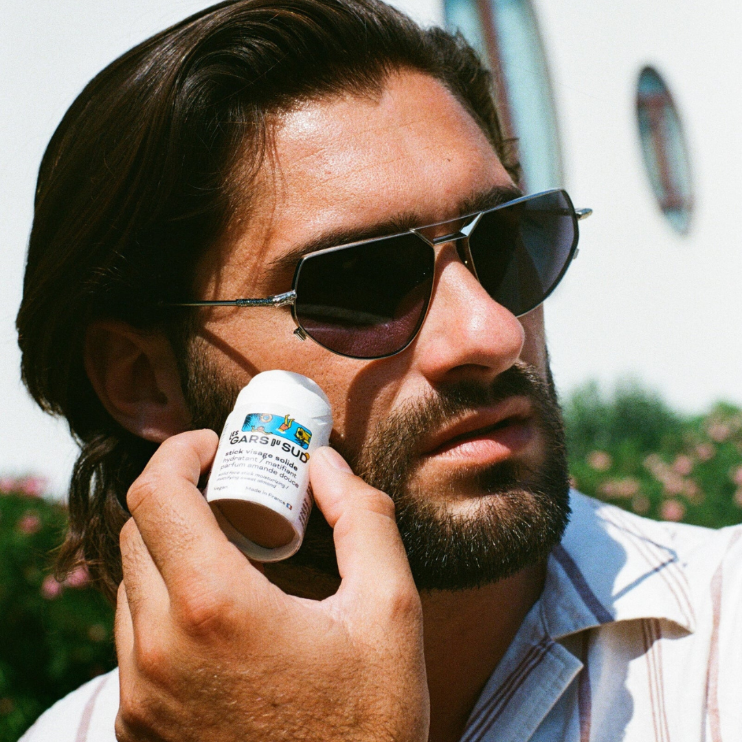 Solid moisturizing cream for men made in France