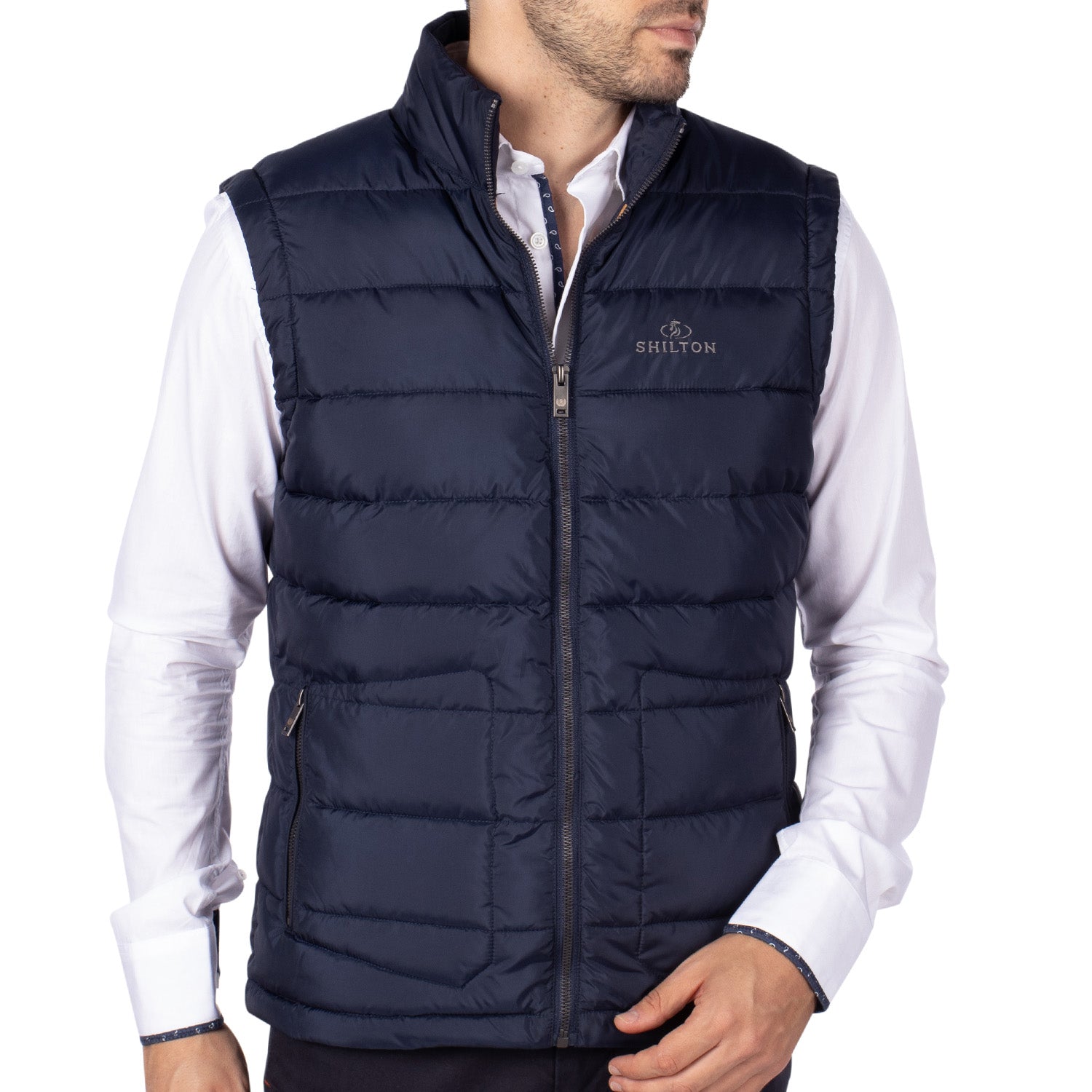 Unity Navy Sleeveless Down Jacket - Shilton