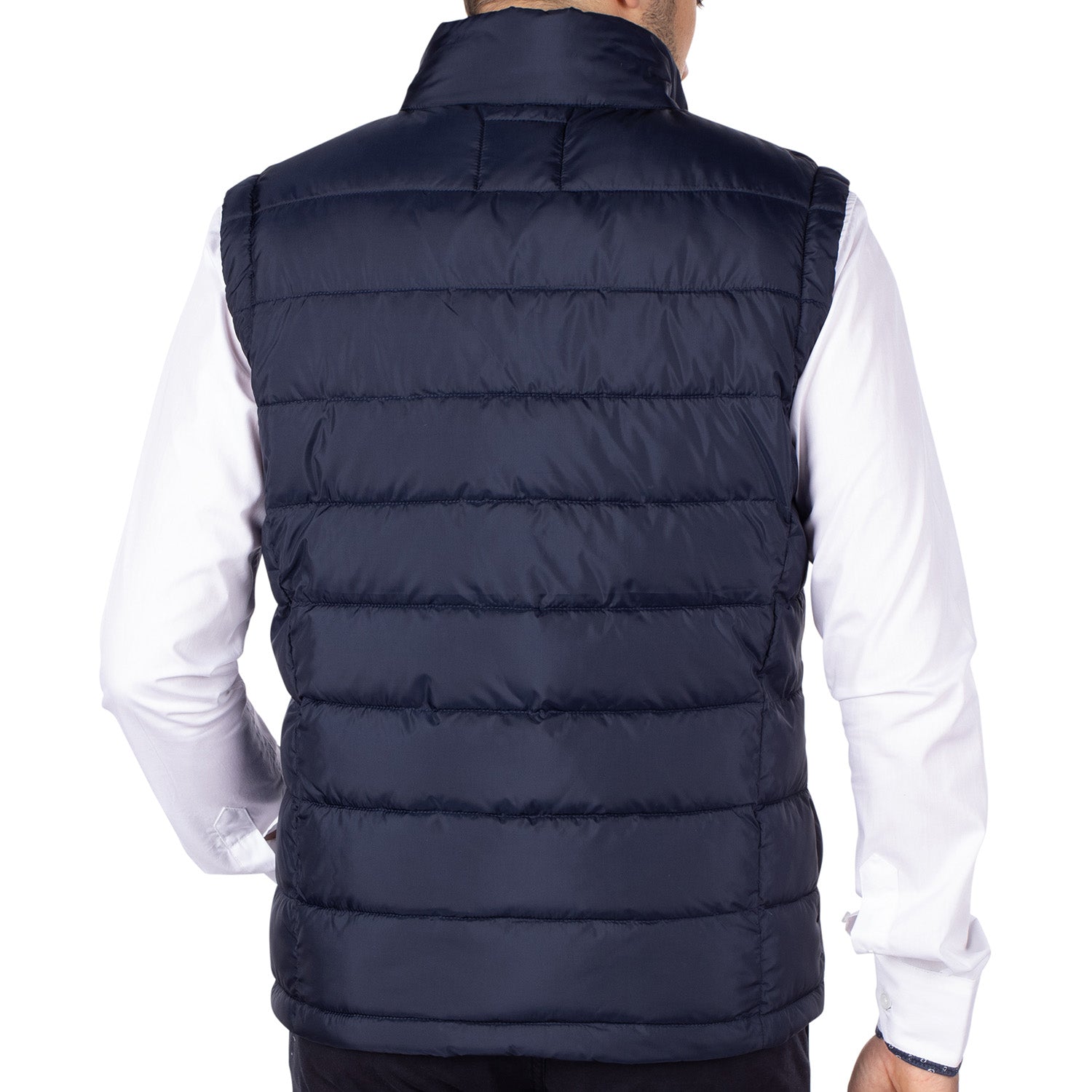 Unity Navy Sleeveless Down Jacket - back view - Shilton
