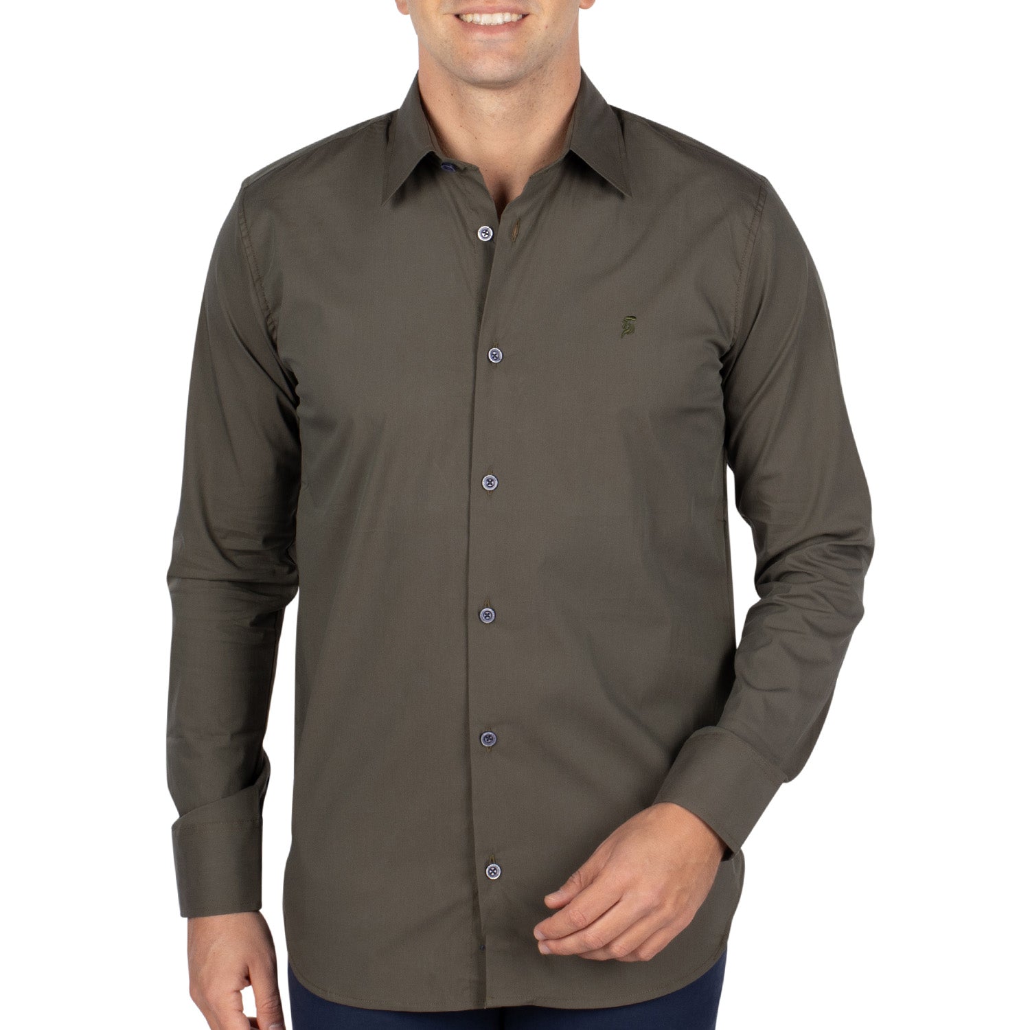 Plain khaki shirt - Shilton