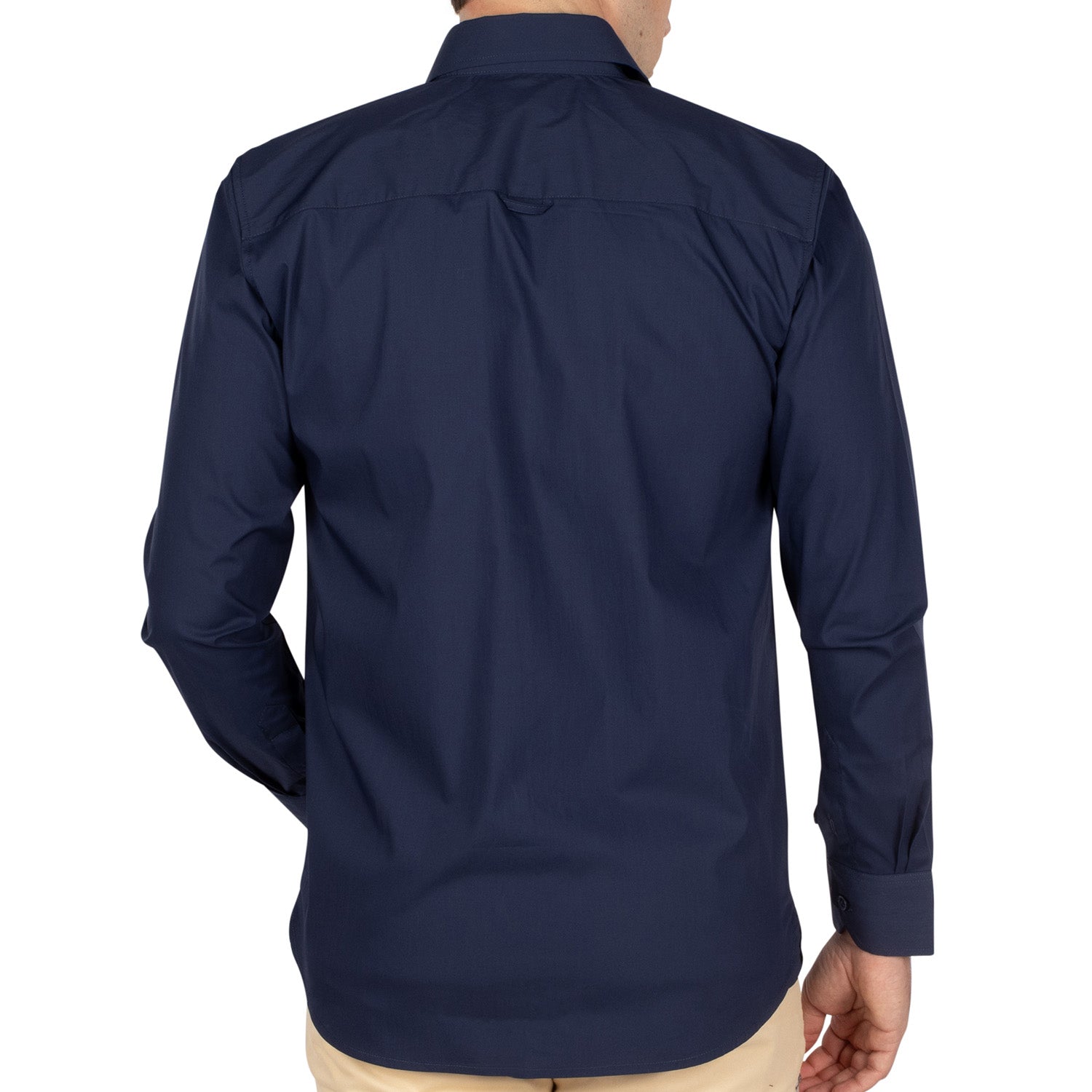 Plain Navy shirt - back view - Shilton