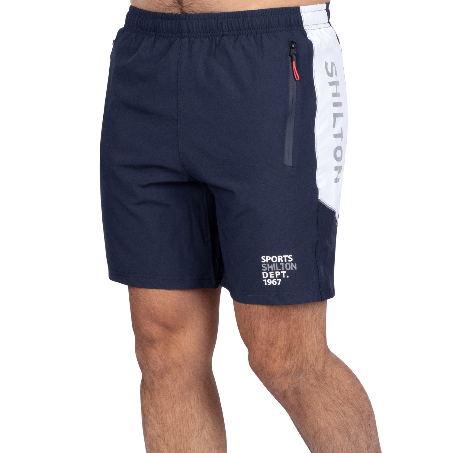 Navy X White two-tone sports shorts - Shilton