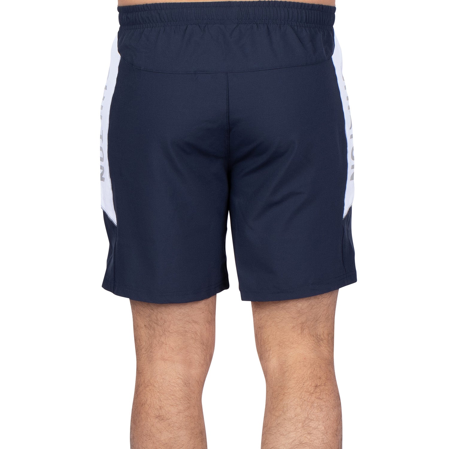 Navy X White two-tone sport shorts - back view - Shilton